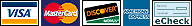 Visa - MasterCard - Discover - American Express - E-Checks